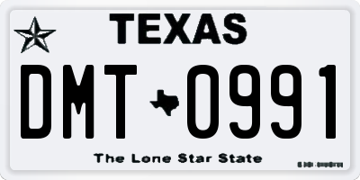 TX license plate DMT0991