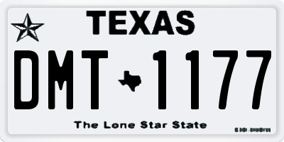 TX license plate DMT1177