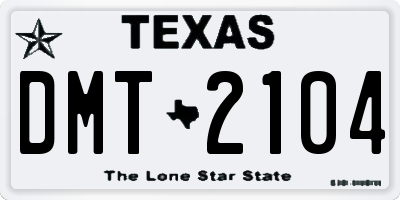 TX license plate DMT2104