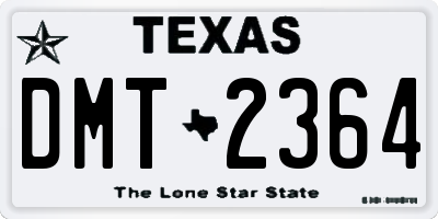 TX license plate DMT2364