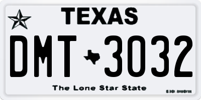 TX license plate DMT3032