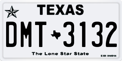 TX license plate DMT3132