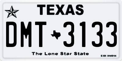 TX license plate DMT3133