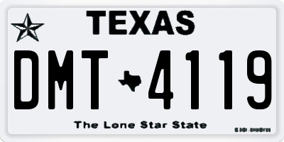 TX license plate DMT4119