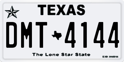 TX license plate DMT4144