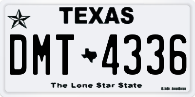 TX license plate DMT4336