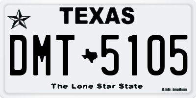 TX license plate DMT5105