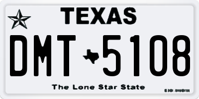 TX license plate DMT5108