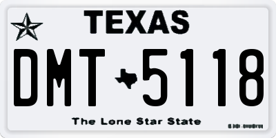 TX license plate DMT5118