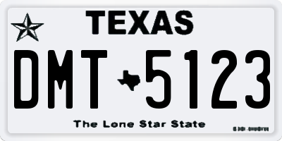 TX license plate DMT5123