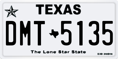 TX license plate DMT5135