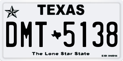 TX license plate DMT5138