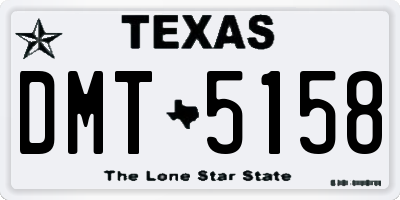 TX license plate DMT5158