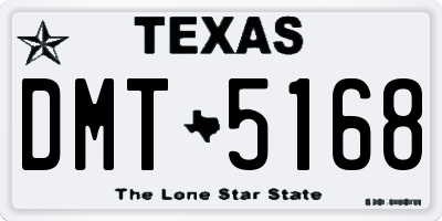 TX license plate DMT5168