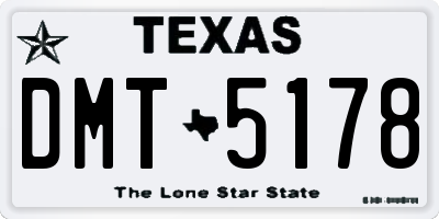 TX license plate DMT5178