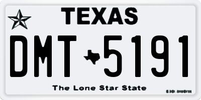 TX license plate DMT5191