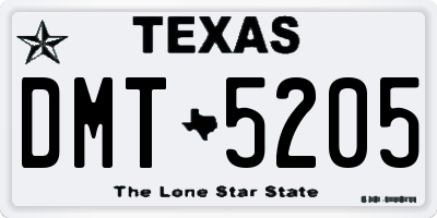 TX license plate DMT5205