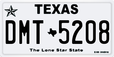 TX license plate DMT5208