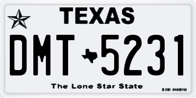 TX license plate DMT5231