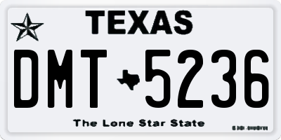 TX license plate DMT5236