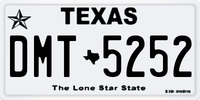 TX license plate DMT5252