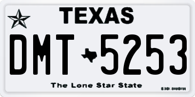 TX license plate DMT5253