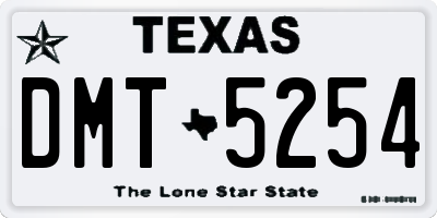 TX license plate DMT5254