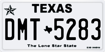 TX license plate DMT5283