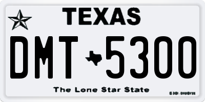 TX license plate DMT5300