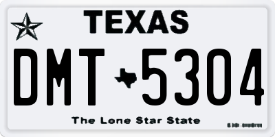 TX license plate DMT5304