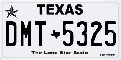 TX license plate DMT5325