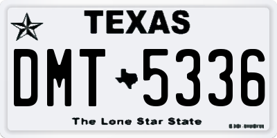 TX license plate DMT5336