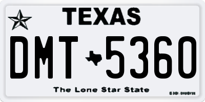 TX license plate DMT5360