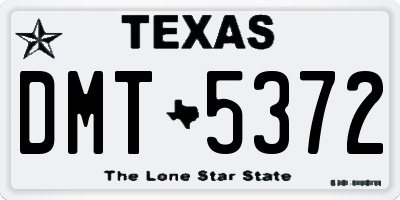 TX license plate DMT5372