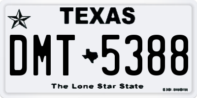 TX license plate DMT5388