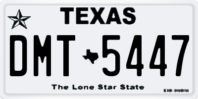 TX license plate DMT5447