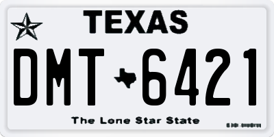 TX license plate DMT6421