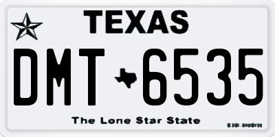 TX license plate DMT6535