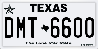 TX license plate DMT6600