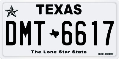 TX license plate DMT6617