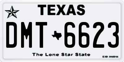 TX license plate DMT6623