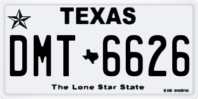 TX license plate DMT6626