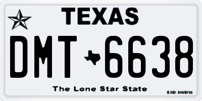 TX license plate DMT6638