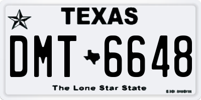 TX license plate DMT6648