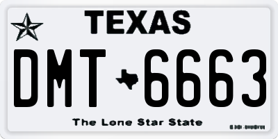 TX license plate DMT6663