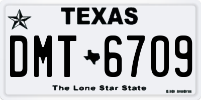 TX license plate DMT6709