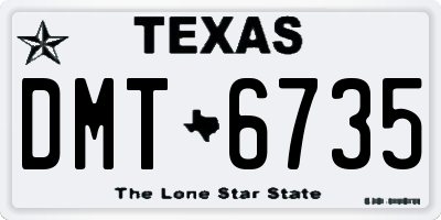 TX license plate DMT6735