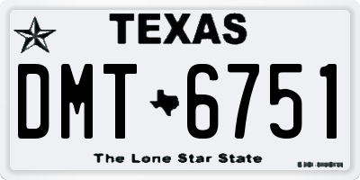 TX license plate DMT6751