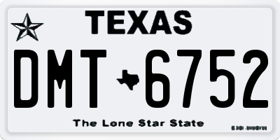 TX license plate DMT6752