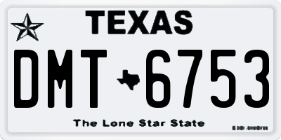 TX license plate DMT6753